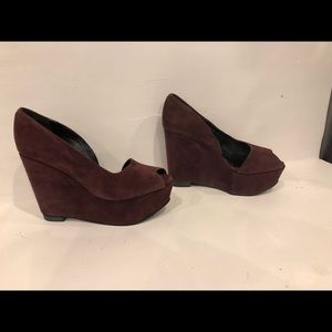 Dark Purple Platform Wedge